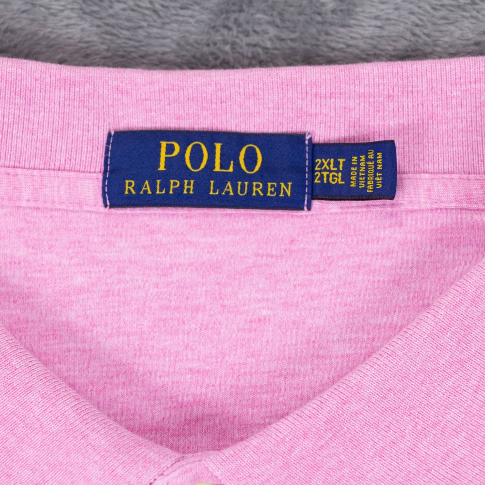 Polo Ralph Lauren Mens 2XLT Pink Heather Short Sleeve Flesh Pony Polo Shirt - Picture 5 of 10